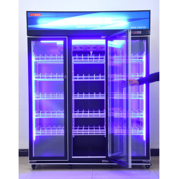 Commercial Beverage Display Cooler Refrigerator Swing Door 1333L Capacity